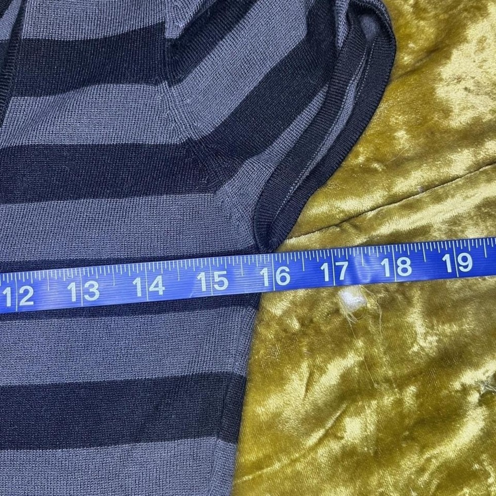 Derek Heart Y2K Sweater Womens L Black Gray Striped Long Dark Academia - Picture 5 of 8